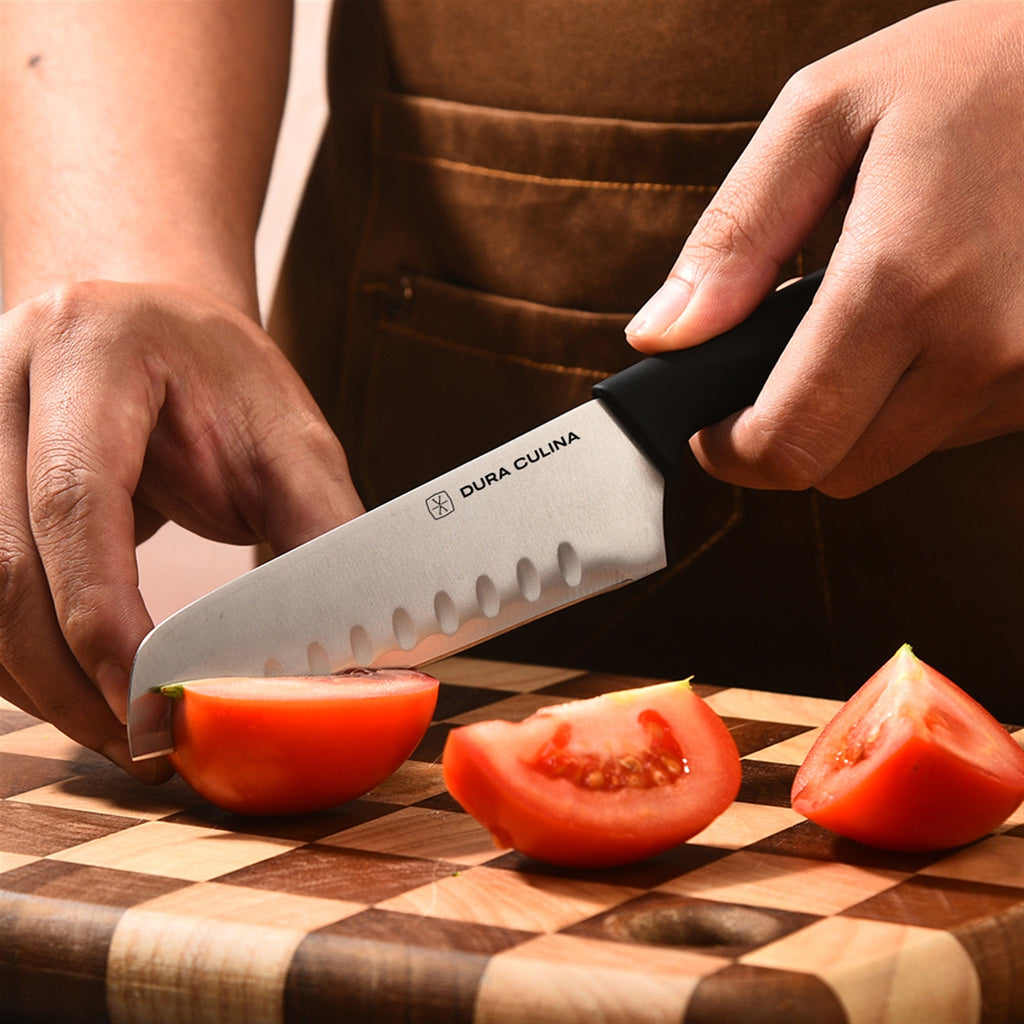 2-Piece Santoku Knife Set - High Carbon Stainless Steel Blades with Ergonomic Handles, Matching Blade Guards, Japanese Style Kitchen Knives-3