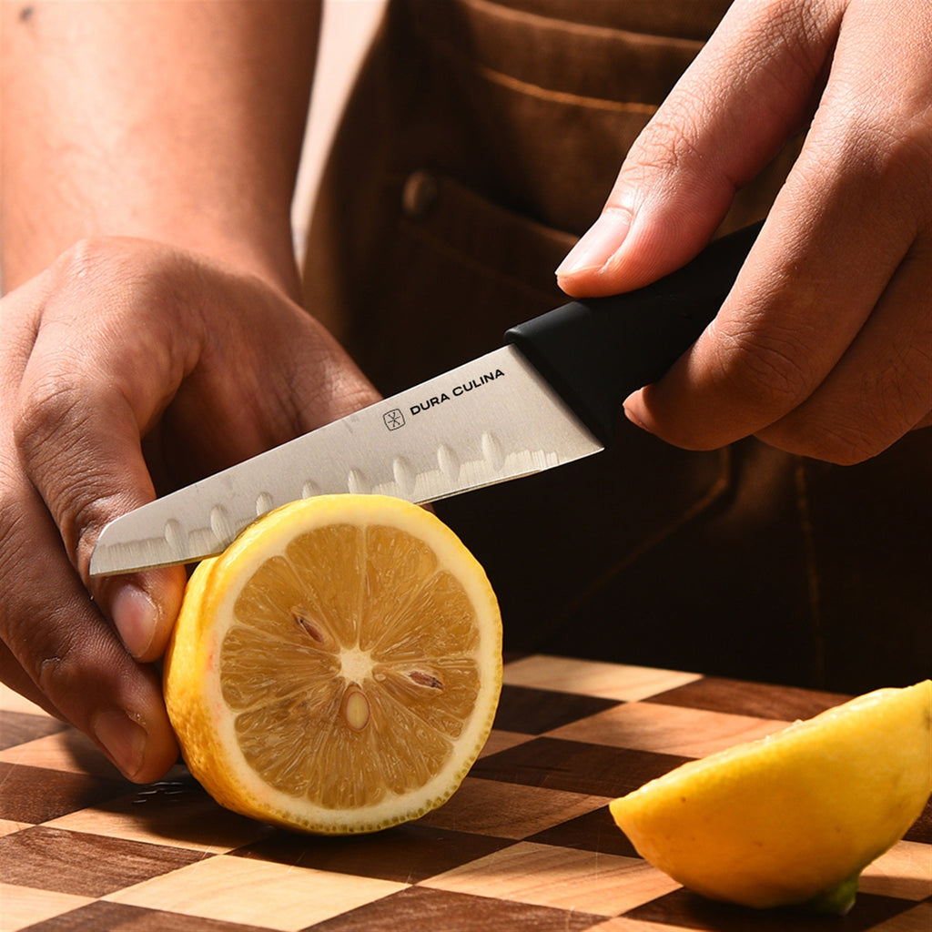 2-Piece Santoku Knife Set - High Carbon Stainless Steel Blades with Ergonomic Handles, Matching Blade Guards, Japanese Style Kitchen Knives-4