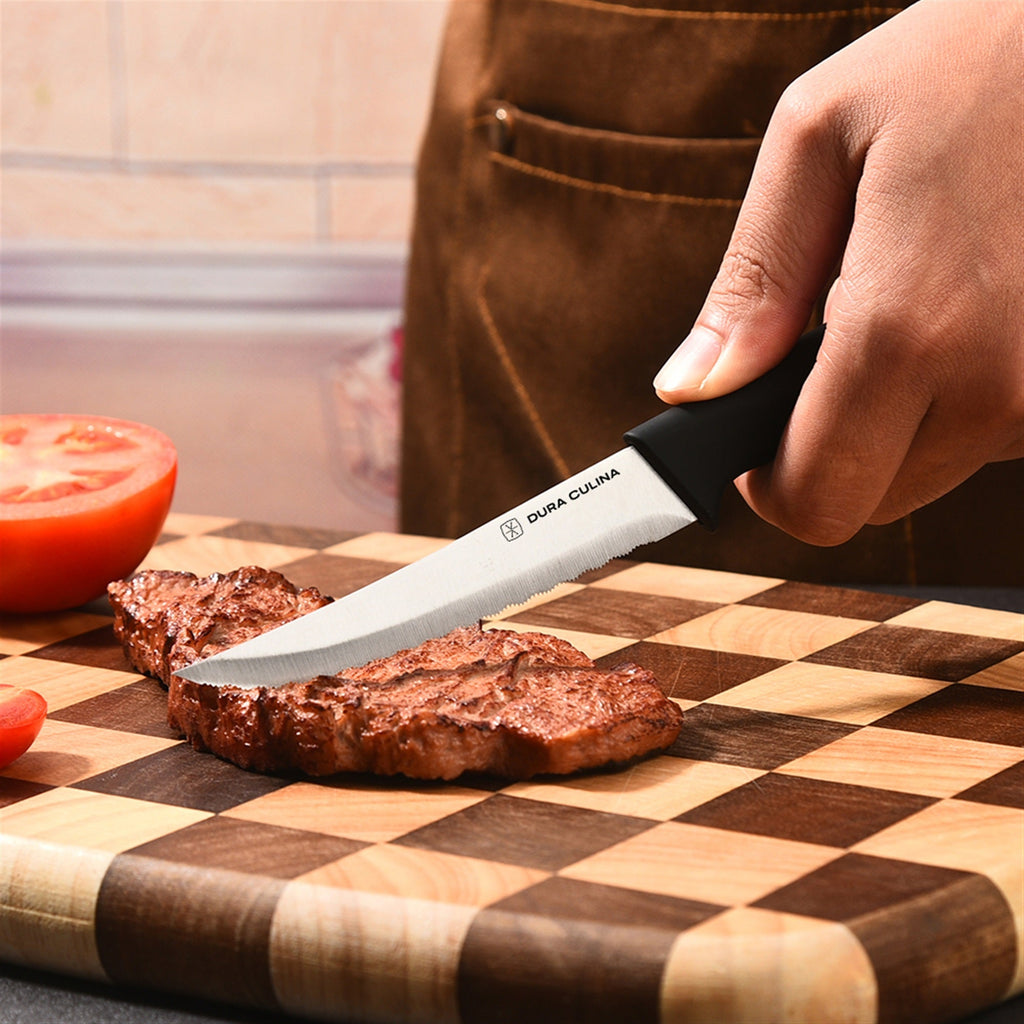 4-Piece Steak Knife Set - High Carbon Stainless Steel Serrated Blades with Ergonomic Handles, 4.5” Premium Kitchen Knives for Dining-4