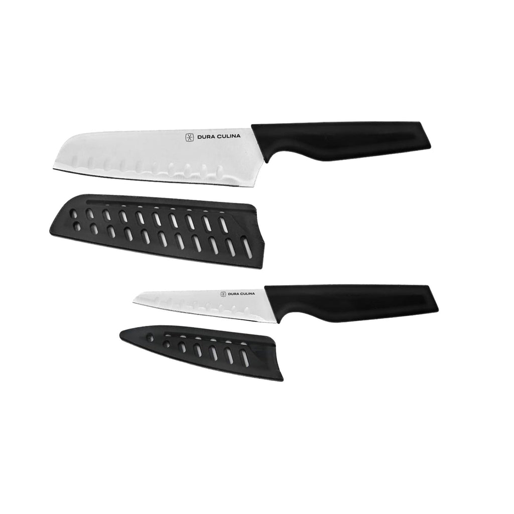 2-Piece Santoku Knife Set - High Carbon Stainless Steel Blades with Ergonomic Handles, Matching Blade Guards, Japanese Style Kitchen Knives-1