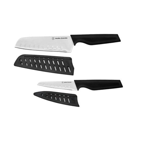 2-Piece Santoku Knife Set - High Carbon Stainless Steel Blades with Ergonomic Handles, Matching Blade Guards, Japanese Style Kitchen Knives-1