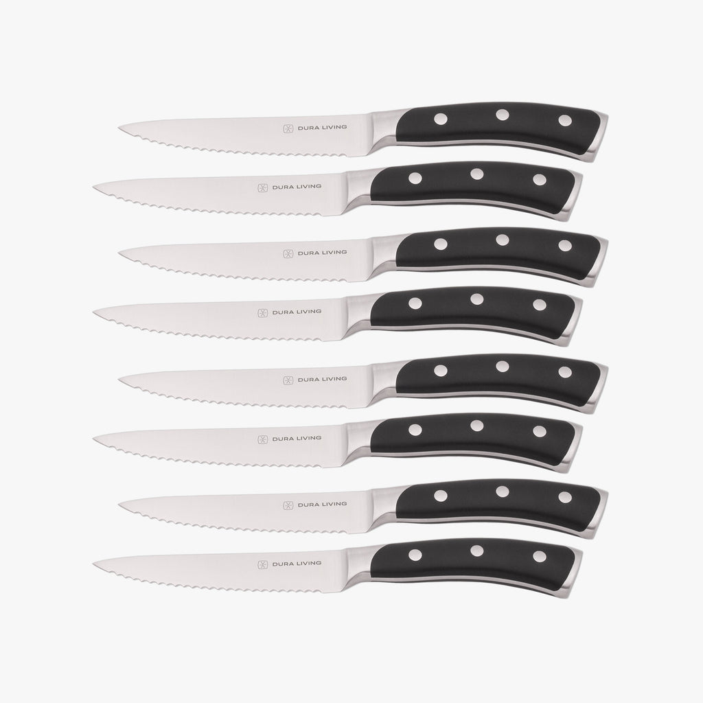 Elite Set of 8 Steak Knives - Black-0