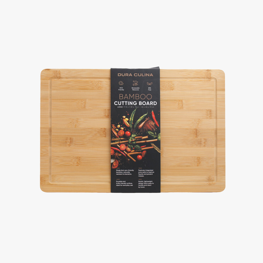 Bamboo Wood Cutting Board: Large – (17.75” x 11.8”) Durable, Eco-Friendly Chopping Board-0