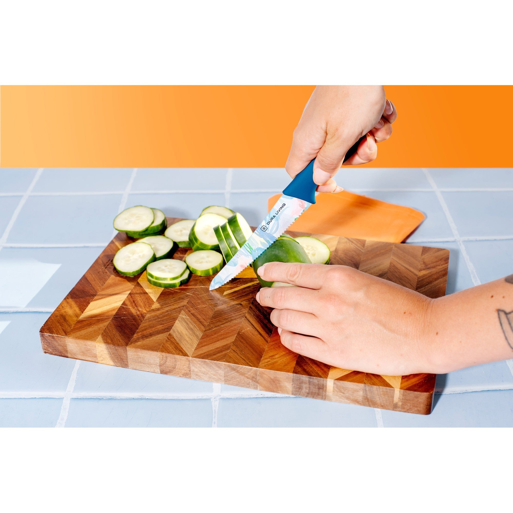 3-Piece Printed Kitchen Knife Set-Floral-3