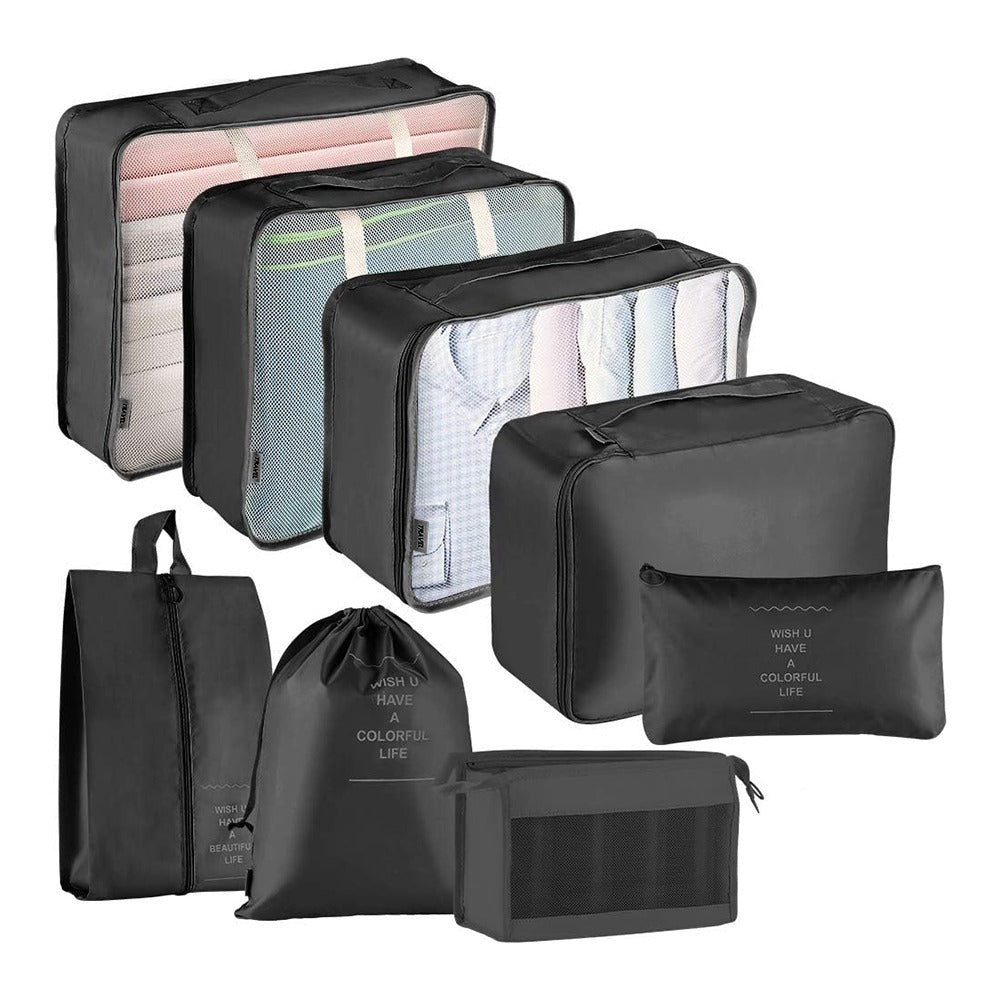 Set organizator pentru bagaje, 8 piese, negru-1